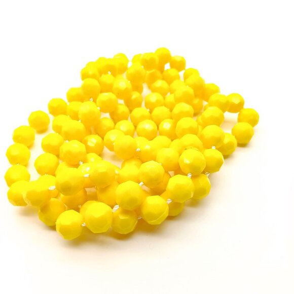 Let the Sunshine In Beaded Necklace, Bright Faceted Vintage Strand, Flapper - Picture 4 of 4